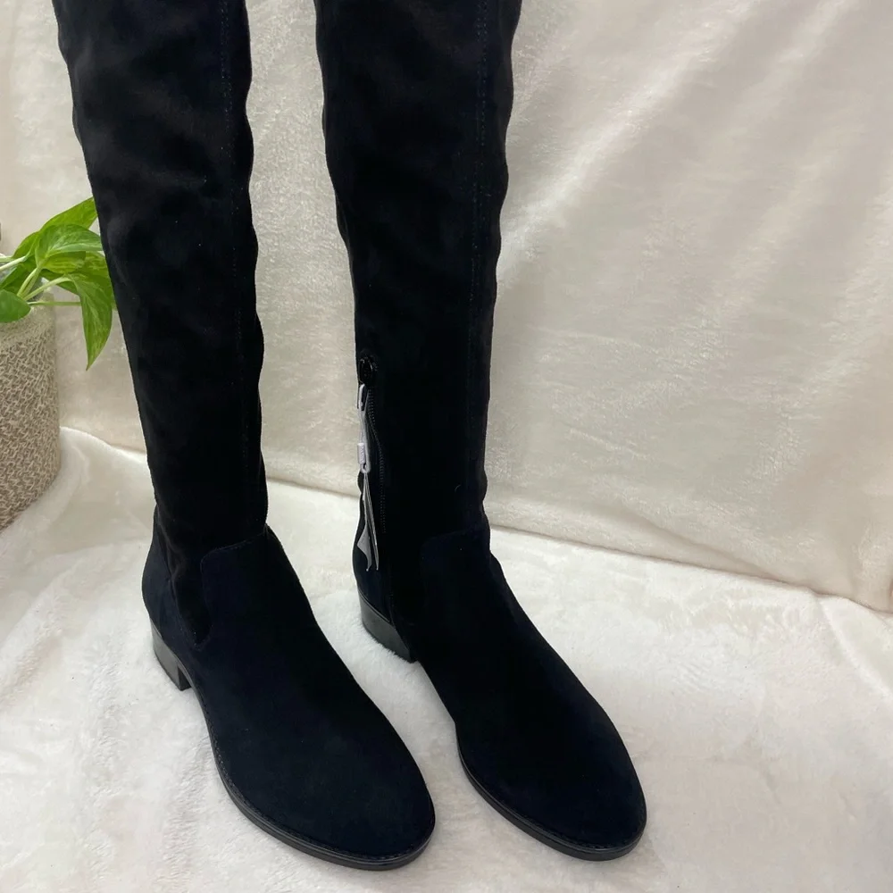 GEOX Felicity Suede Over The Knee High Black‎ Suede Boots 6.5 M, E 509